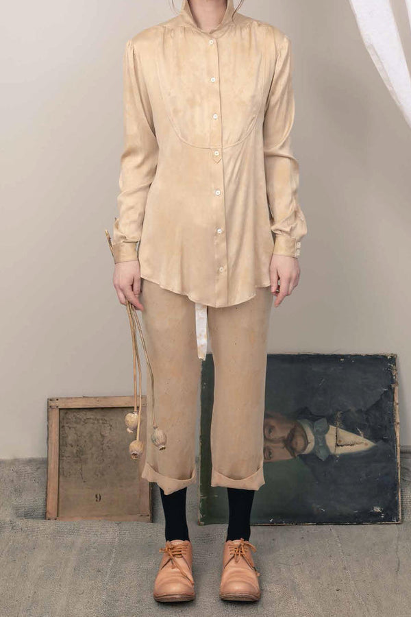 Aleksandr Manamis 2190678 lapel silk tea-dyed shirt